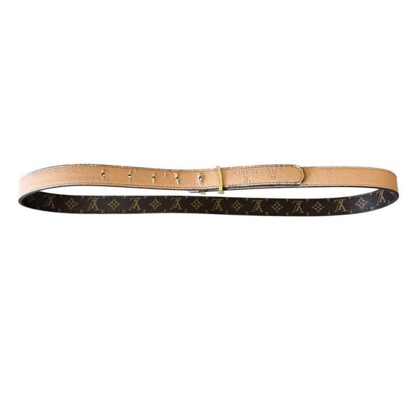 Louis Vuitton Monogram  LV Iconic Gold IV Initials Buckle  Leather Belt One Size - Picture 8 of 14